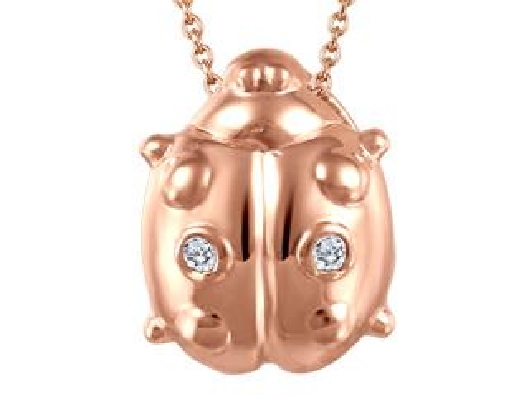 Ladybug Pendant 0.006ctw
10KT YG

12-14 Inch Adjustable Chain  