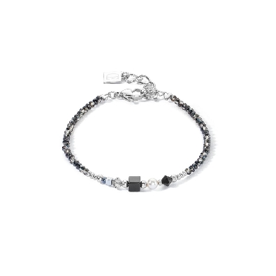 Coeur De Lion
Square Stripes Steel Earrings
Black &amp; Silver 

Sq...