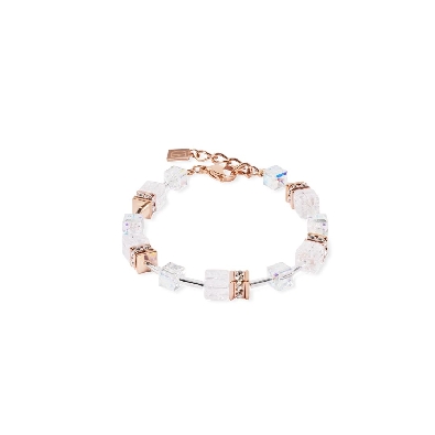 GeoCUBE&reg; Iconic Bracelet in White
Rose Gold Plated Steel

Delic...