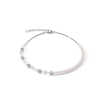 Coeur De Lion&trade;
GeoCUBE&reg; Precious Fusion Pearls Necklace 
Steel...
