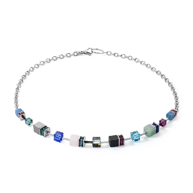 Coeur De Lion GeoCUBE&reg; Iconic Precious Chain Necklace Silver-Multi...