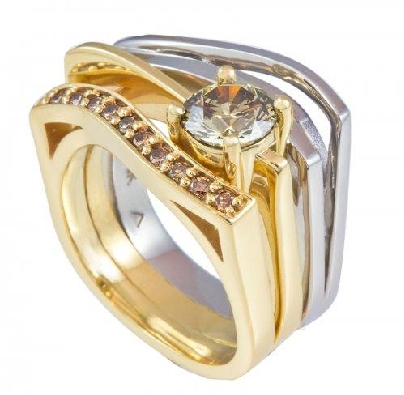 14KT WG/YG Silver Sage &amp; Brown Diamond Ring 1.48ctw
Silver Sage - ...