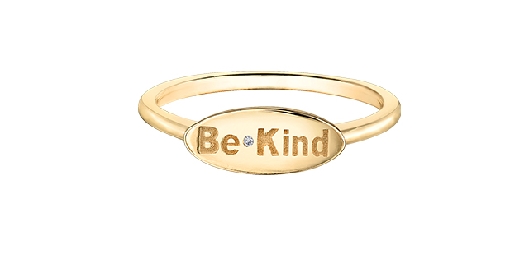   Be Kind   Mini Diamond Ring in 10KT Yellow Gold 

* Ring sizing...