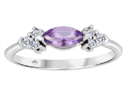 Canadian Diamond &amp; Amethyst Ring 0.10ct
10KT White Gold (Pictured ...
