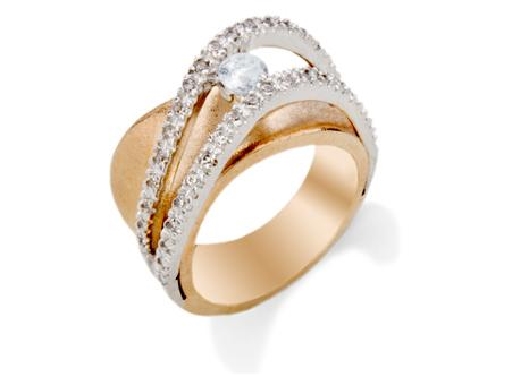 14KT Rose &amp; White Gold Diamond Ring
CS: .29ct 
SS: .28ctw 

*Ri...
