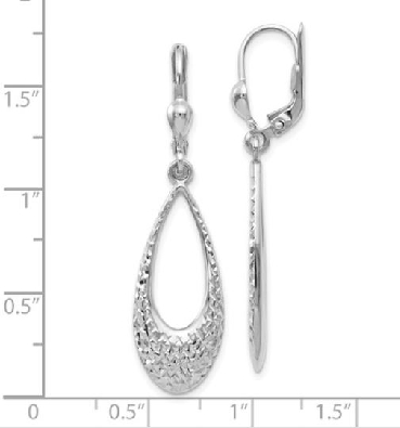 Diamond Cut Dangle Leverback Earrings
10Kt White Gold  
