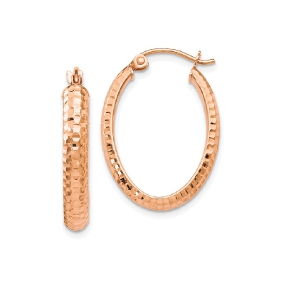 Leslie s Diamond-Cut Oval Hinged Hoop Earrings
10KT Rose Gold  