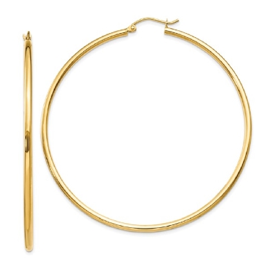 Leslie s Lightweight Tube Hoop Earrings  60mm
10KT Yellow Gold
  