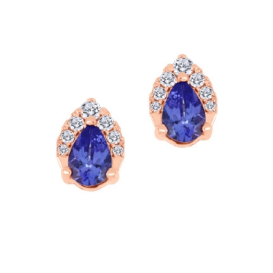 Tanzanite and Canadian Diamond Earrings  0.13ctw
10KT Rose Gold

...