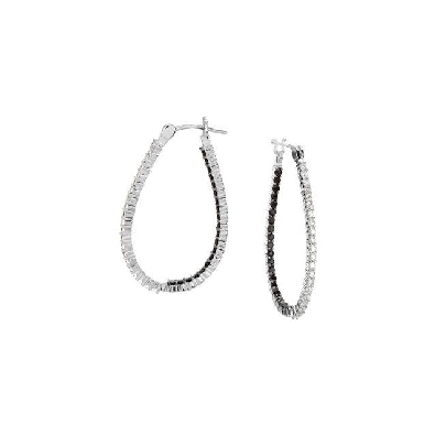 Silver Hoop Earrings
Diamond & Black Spinel 
0.33ctw  