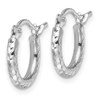 Leslie s 
Polished Diamond-Cut 
Hoop Earrings
10KT White Gold 
...