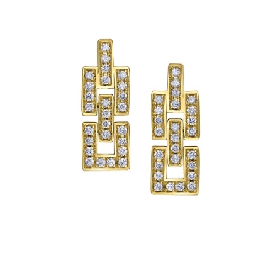 Diamond Earrings in 10KT Yellow Gold 0.50ct  