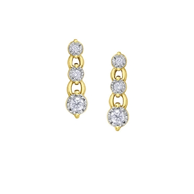 Diamond Earrings in 10KT Yellow and White Gold 0.23ct  