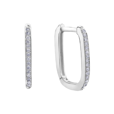 Diamond Hoop Earrings 0.12ctw
10KT White Gold

  