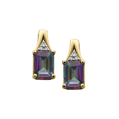 Mystic Topaz and Diamond Earrings in 10KT Yellow Gold
0.03ctw  