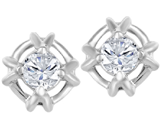 Fire &amp; Ice Canadian Diamond Earrings 0.315ctw  
14KT WG

CAD#149...