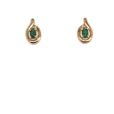 Emerald &amp; Diamond Pendant 0.015ctw
10KT White Gold

(Pictured in...