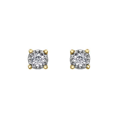 Illuminaire Diamond Earrings 0.05ctw
10KT Yellow and White Gold  