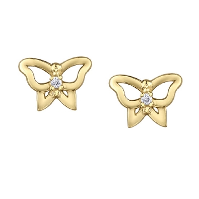 Butterfly Diamond Earrings 0.02ctw
10KT YG  