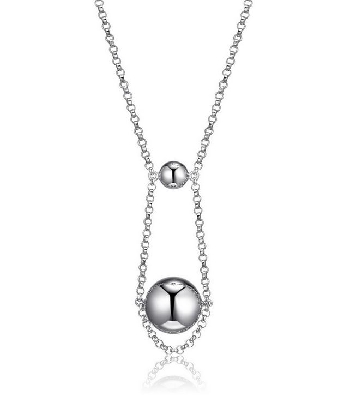 ELLE
  Orb   Bead w/ Chain Necklace
10 &amp; 5mmbeads
16+3   Rolo Ch...
