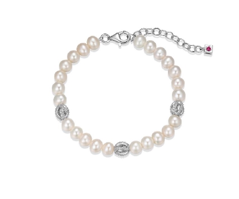 ELLE
  Luna   Bracelet
Genuine White Pearl
CZ/Silver/Palladium/R...
