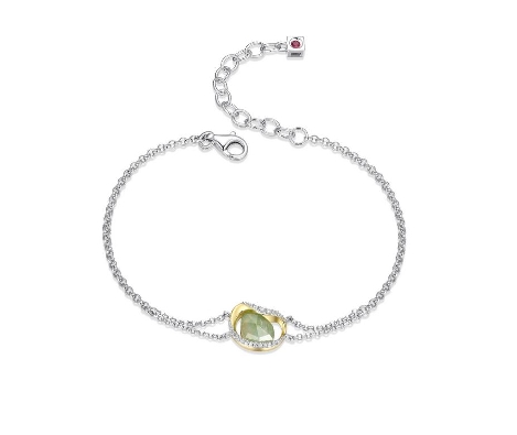 ELLE
  Treasure   Bracelet
Amazonite &amp; Crystal Oval Doublette w/C...