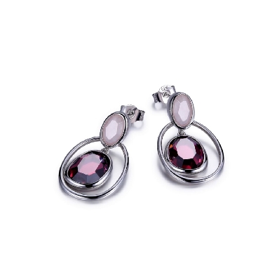 ELLE
  Sugar Melon   Earrings
Smoky CZ &amp; Rose Quartz
CZ/Silver/P...
