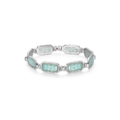 ELLE
  Allure   Bracelet
Amazonite &amp; CZ
Silver/Palladium/Rhodium...