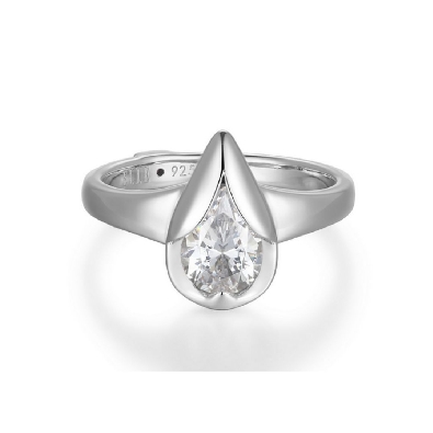 ELLE
  Tulip   Ring
Amazonite &amp; CZ
Silver/Palladium/Rhodium
8x6...