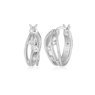 ELLE
  Between   Triple Layered Earrings
w/CZ
Silver/Palladium/R...