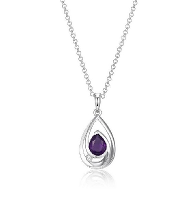 ELLE
  Purity   Amethyst and Diamond Necklace
8x6mm Genuine Ameth...