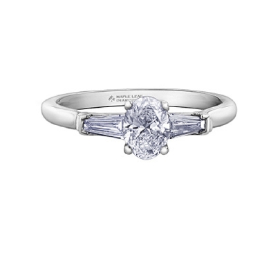 Maple Leaf Canadian Diamond Ring 0.73ctw  18KT WG/Palladium 0.73ctw...