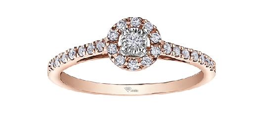 Canadian Diamond Engagement Ring 0.249ctw
10Kt RG/WG

*Ring sizi...