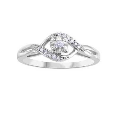 Canadian Diamond Engagement Ring 0.07ctw
10KT White Gold

CAD Di...