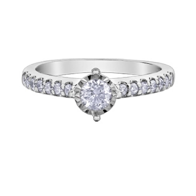 Diamond Engagement Ring With Illusion Disk  0.51ctw
10KT White Gol...