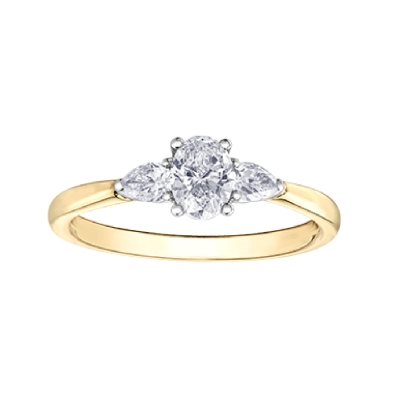 Oval Centre &amp; Pear Shaped Diamond Engagement or Anniversary Ring 0....