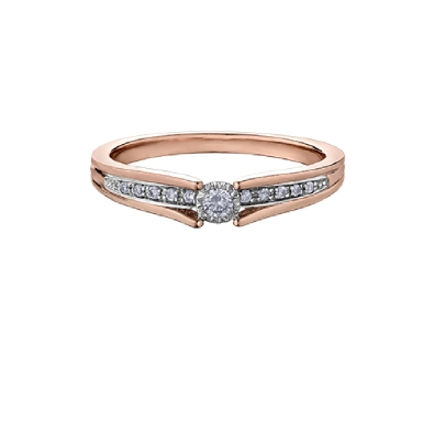 Diamond Illuminare Engagment Ring 0.10ctw
10KT Rose and White Gold...