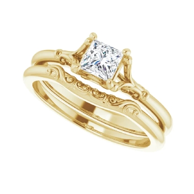Princess-Cut Diamond Engagement Ring 0.33ct
10KT Yellow Gold

Ce...