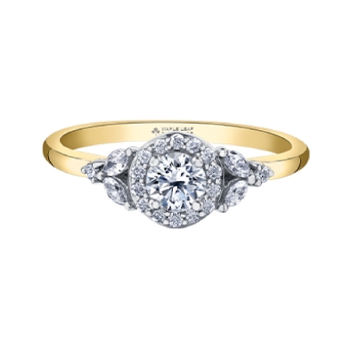 Maple Leaf Diamonds&trade; Engagement Ring  0.50ctw
18KT Yellow and 18...