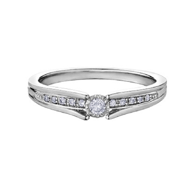 Diamond Illuminare Engagment Ring 0.10ctw
10KT White Gold
  