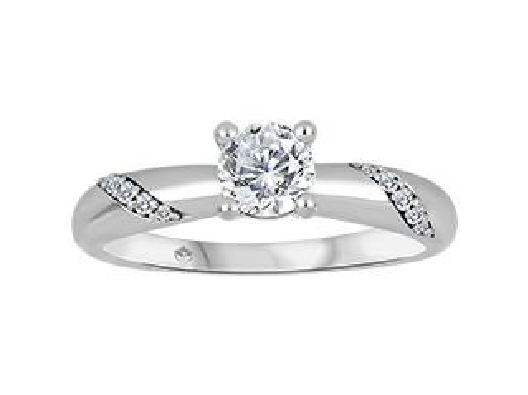 Canadian Diamond Engagement Ring .504ct 
14KT Yellow &amp; White Gold ...