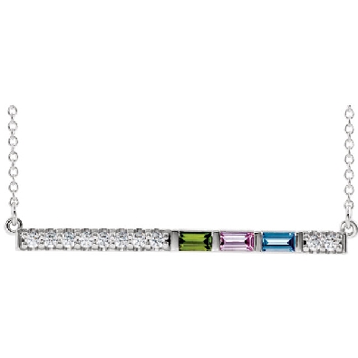 Bar Family Pendant w/Side Stones

Price Based on 3 Imitation Ston...