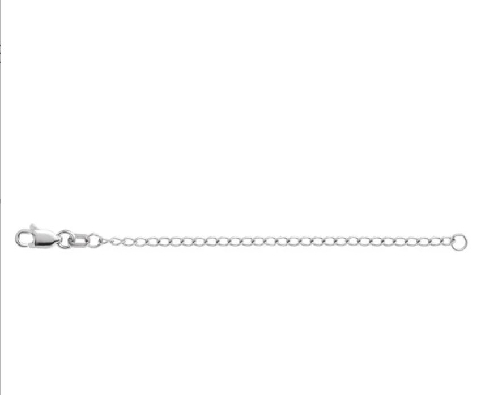 Sterling Silver 3 Inch Double Curb Chain Extender with Lobster Clasp  