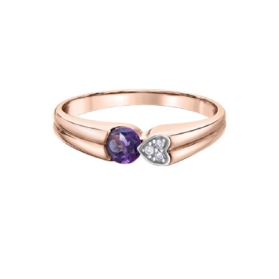 Amethyst and Diamond Heart Ring in 10KT Rose Gold 0.015ct


Amet...