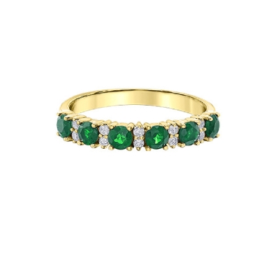 Emerald and Diamond Ring 0.10ctw
10KT Yellow Gold  