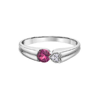 Pink Topaz and Diamond Heart Ring in 10KT White Gold 0.015ct


  