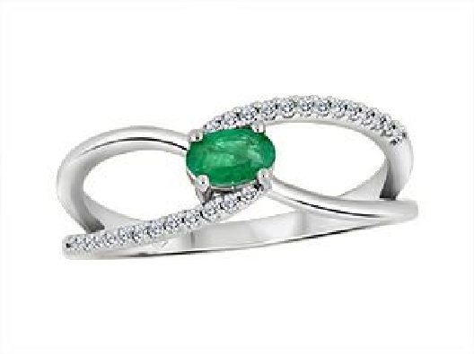 10KT WG Morganite and Diamond Ring 0.11tw
Shown with Emerald  