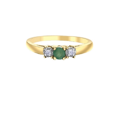 Emerald and Diamond Ring 0.04ctw
10KT Yellow Gold   
