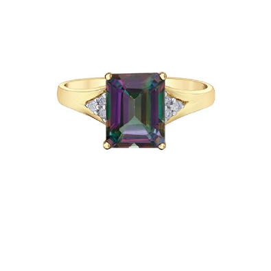 Mystic Topaz and Diamond Ring 0.06ctw
10KT Yellow Gold
  