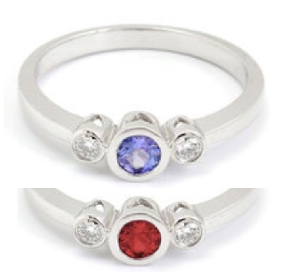 Gemstone and Diamond Ring - Available in Blue Sapphire; Ruby; Emera...